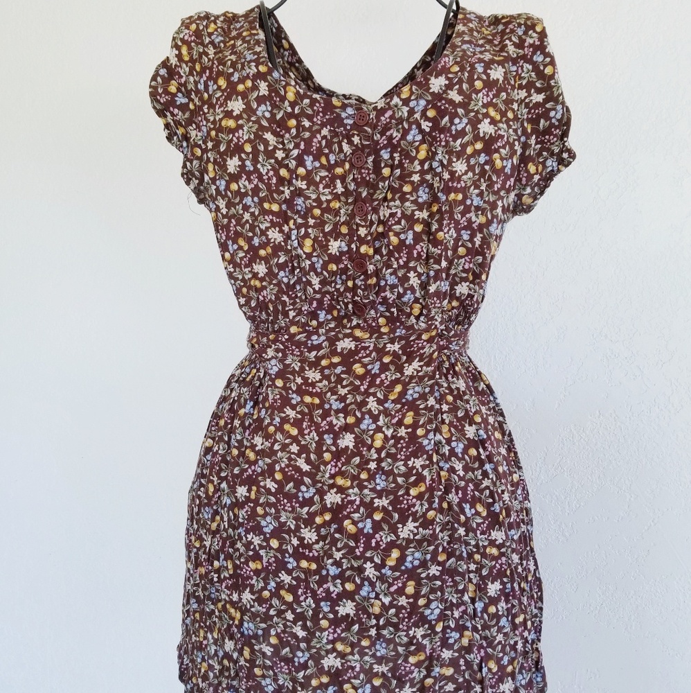 Brown cherry dress
